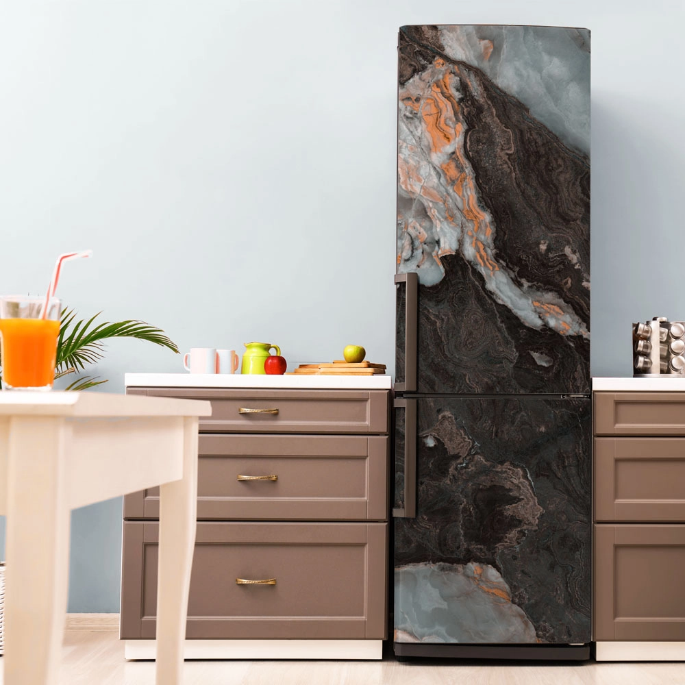 Αυτοκόλλητο ψυγείου BROWN ORANGE AND GREY MARBLE