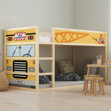 Αυτοκολλητα Επίπλων για Κρεβάτι KURA CONSTRUCTION TRUCK - Αυτοκόλλητα για κρεβάτια IKEA KURA Sticky 1