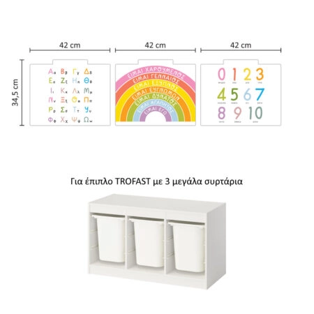 Αυτοκόλλητα για Κουτιά Αποθήκευσης Trofast CUTE EDUCATIONAL - Αυτοκόλλητα για κουτιά IKEA TROFAST Sticky 9