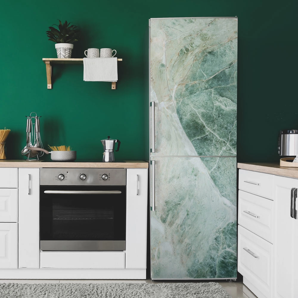 Αυτοκόλλητο ψυγείου GREEN AND BEIGE MARBLE