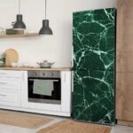 Αυτοκόλλητο ψυγείου GREEN AND WHITE MARBLE
