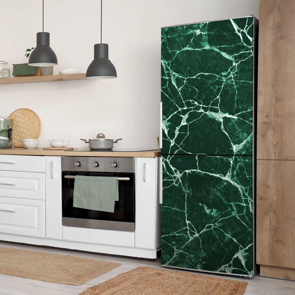 Αυτοκόλλητο ψυγείου GREEN AND WHITE MARBLE
