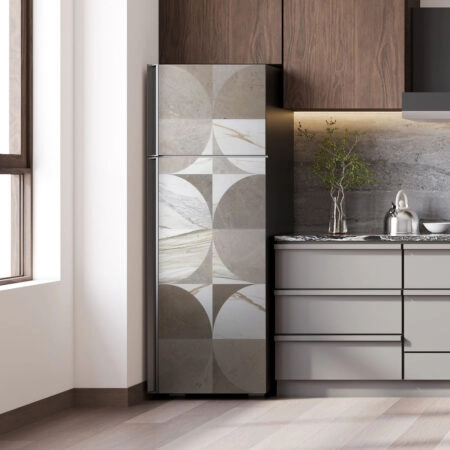 Αυτοκόλλητο ψυγείου MARBLE BEIGE CIRCLES GEOMETRICAL - Αλλα Sticky 1