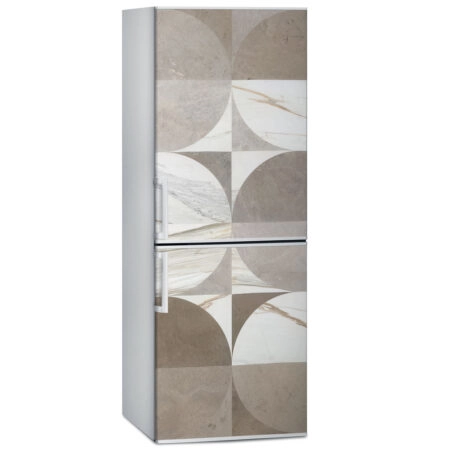 Αυτοκόλλητο ψυγείου MARBLE BEIGE CIRCLES GEOMETRICAL