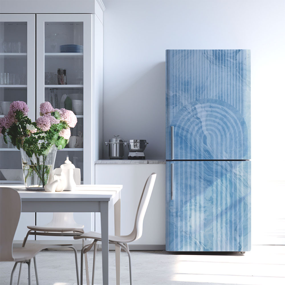 Αυτοκόλλητο ψυγείου MARBLE BLUE GEOMETRICAL