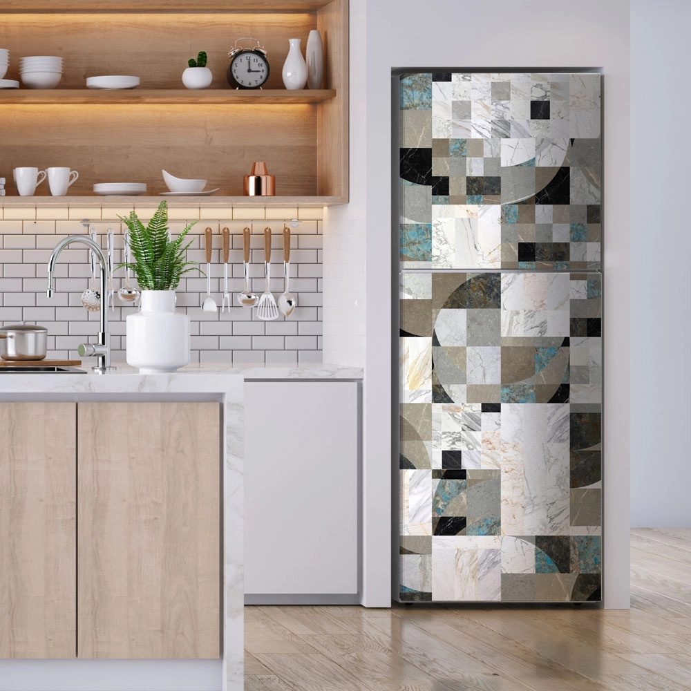 Αυτοκόλλητο ψυγείου MARBLE TILES GEOMETRICAL