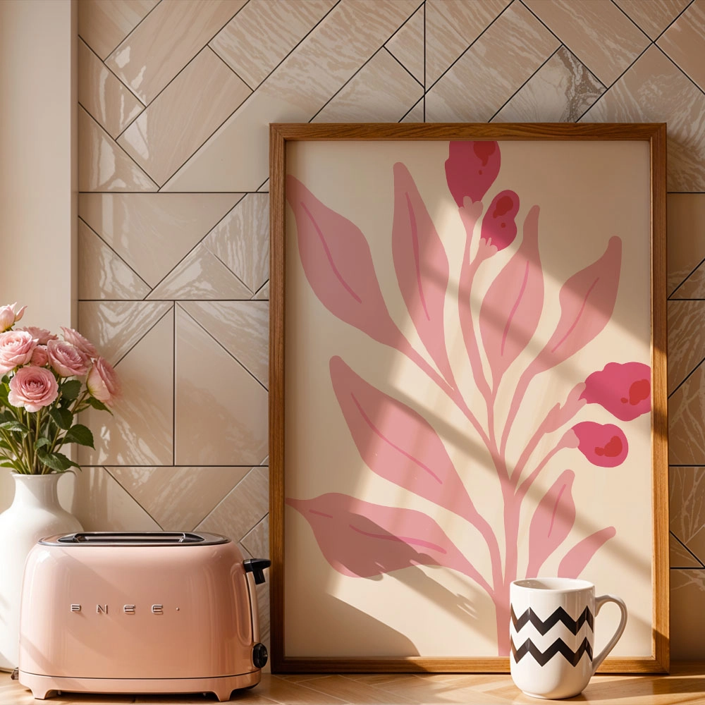 Πόστερ MATISSE STYLE BOTANICAL PINK FLOWERS