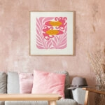 Πόστερ MATISSE STYLE TROPICAL ORANGE AND PINK FLOWERS