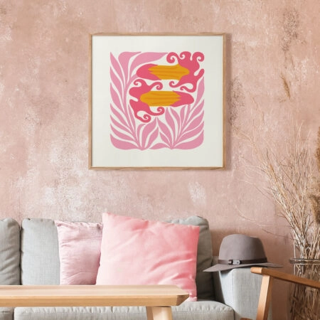 Πόστερ MATISSE STYLE TROPICAL ORANGE AND PINK FLOWERS