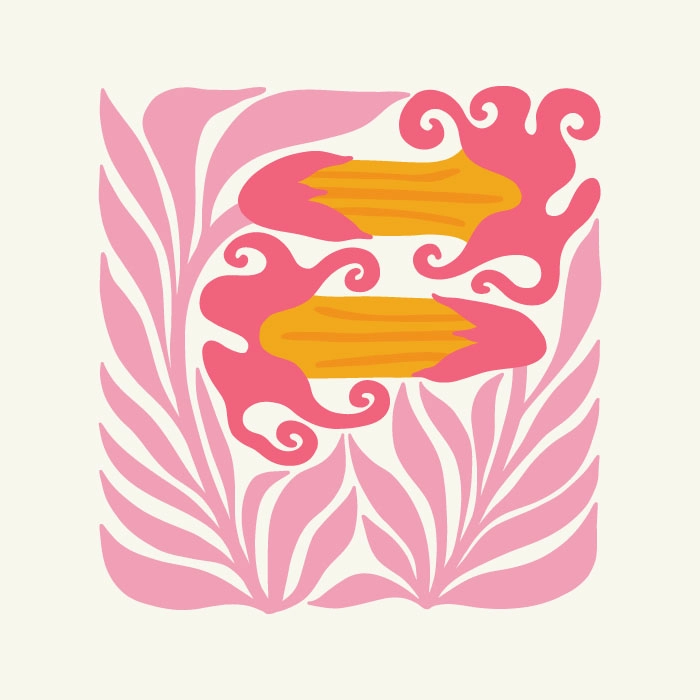 Πόστερ MATISSE STYLE TROPICAL ORANGE AND PINK FLOWERS