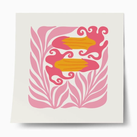 Πόστερ MATISSE STYLE TROPICAL ORANGE AND PINK FLOWERS - Abstract - Αφηρημένα Sticky 1