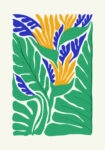 Πόστερ MATISSE STYLE TROPICAL ORANGE BLUE AND GREEN PLANTS
