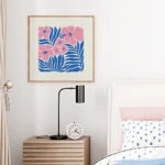 Πόστερ MATISSE STYLE TROPICAL PINK AND BLUE FLOWERS