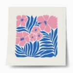 Πόστερ MATISSE STYLE TROPICAL PINK AND BLUE FLOWERS