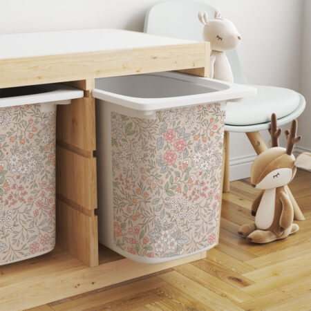 Αυτοκόλλητα για Κουτιά Αποθήκευσης Trofast PINK FLORAL - Αυτοκόλλητα για κουτιά IKEA TROFAST Sticky 7