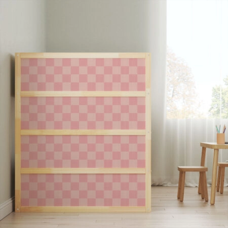 Αυτοκολλητα Επίπλων για Κρεβάτι KURA PINK SQUARES - Αυτοκόλλητα για κρεβάτια IKEA KURA Sticky 2