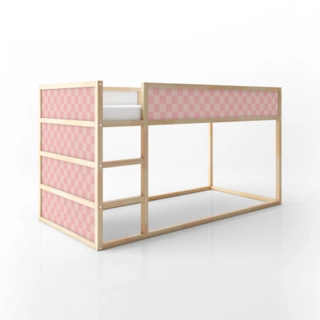Αυτοκολλητα Επίπλων για Κρεβάτι KURA PINK SQUARES - Αυτοκόλλητα για κρεβάτια IKEA KURA