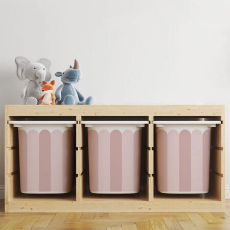 Αυτοκόλλητα για Κουτιά Αποθήκευσης Trofast PINK STRIPES - Αυτοκόλλητα για κουτιά IKEA TROFAST Sticky 2