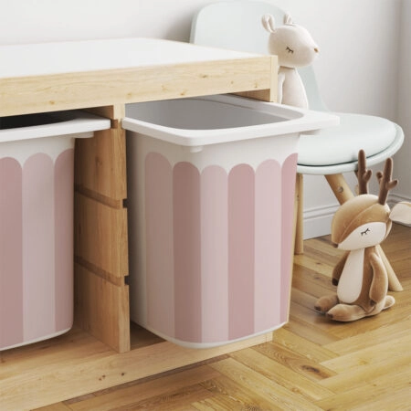 Αυτοκόλλητα για Κουτιά Αποθήκευσης Trofast PINK STRIPES - Αυτοκόλλητα για κουτιά IKEA TROFAST Sticky 7