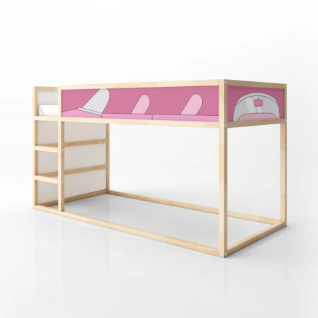Αυτοκολλητα Επίπλων για Κρεβάτι KURA PINK VINTAGE CAR - Αυτοκόλλητα για κρεβάτια IKEA KURA Sticky 4