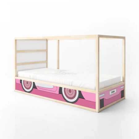 Αυτοκολλητα Επίπλων για Κρεβάτι KURA PINK VINTAGE CAR - Αυτοκόλλητα για κρεβάτια IKEA KURA Sticky 5