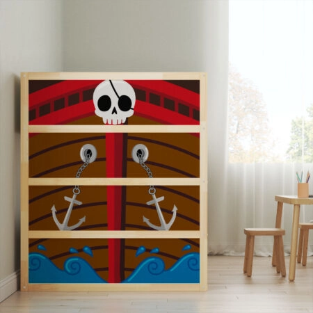 Αυτοκολλητα Επίπλων για Κρεβάτι KURA PIRATE SHIP - Αυτοκόλλητα για κρεβάτια IKEA KURA Sticky 2