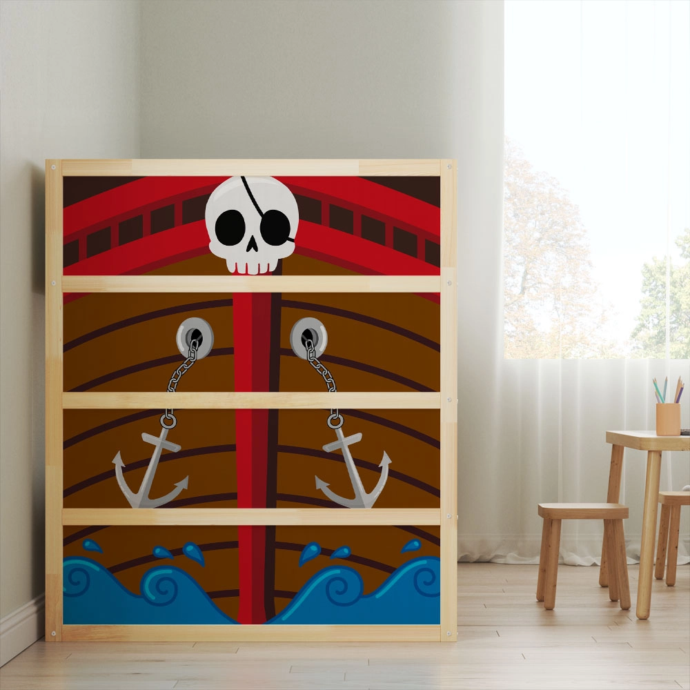 Αυτοκολλητα Επίπλων για Κρεβάτι KURA PIRATE SHIP