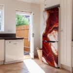 Αυτοκόλλητο ψυγείου RED AND WHITE MARBLE
