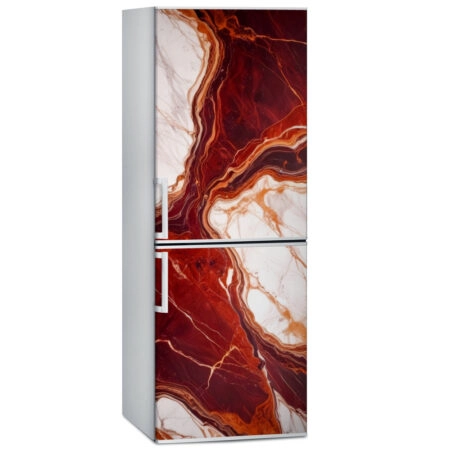 Αυτοκόλλητο ψυγείου RED AND WHITE MARBLE