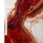 Αυτοκόλλητο ψυγείου RED AND WHITE MARBLE