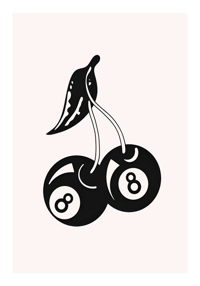 Πόστερ RETRO TRENDY 8BALLS CHERRIES