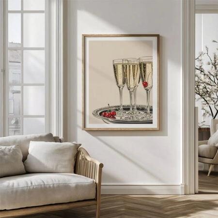 Πόστερ RETRO TRENDY CHAMPAGNE GLASSES