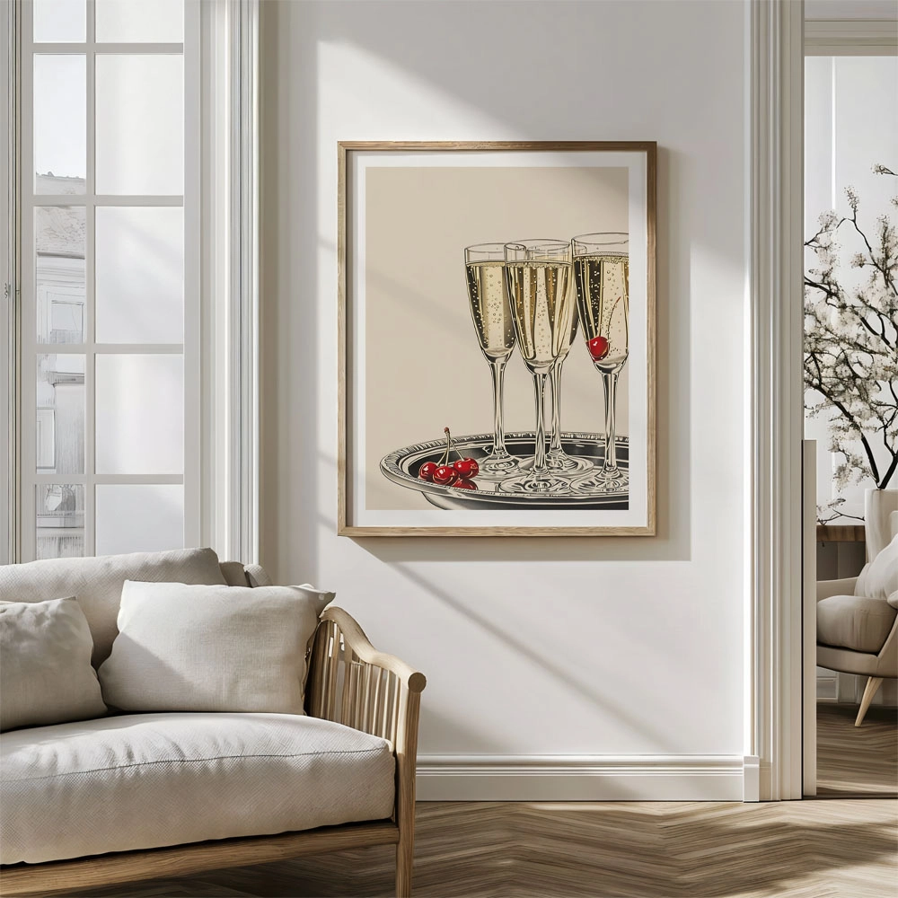 Πόστερ RETRO TRENDY CHAMPAGNE GLASSES