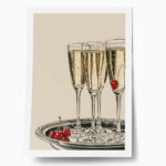 Πόστερ RETRO TRENDY CHAMPAGNE GLASSES