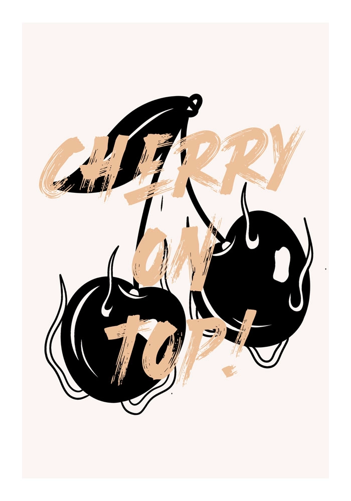 Πόστερ RETRO TRENDY CHERRY ON TOP