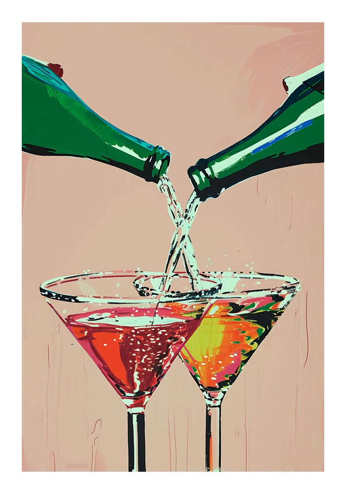 Πόστερ RETRO TRENDY COCKTAIL GLASSES
