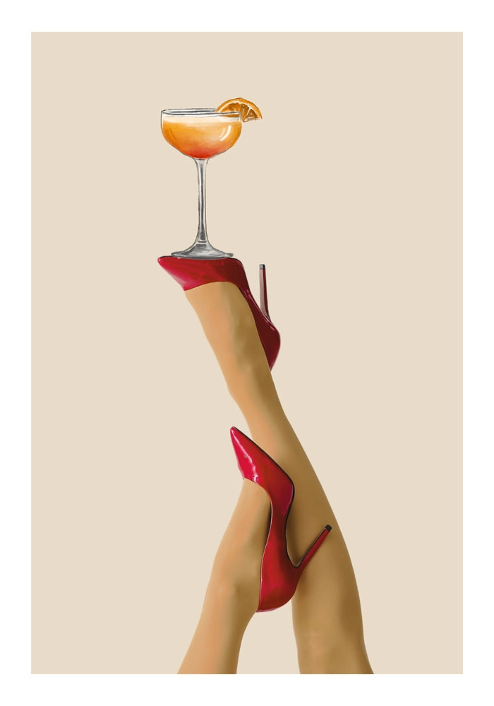 Πόστερ RETRO TRENDY LEGS COCKTAIL