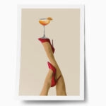 Πόστερ RETRO TRENDY LEGS COCKTAIL