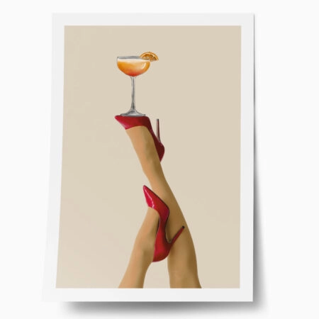 Πόστερ RETRO TRENDY LEGS COCKTAIL - Food & Drink Sticky 1