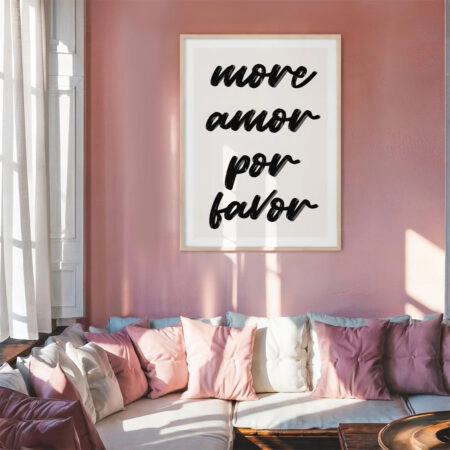 Πόστερ RETRO TRENDY MORE AMOR POR FAVOR - Φρασεις - Κείμενο