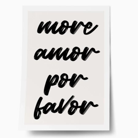 Πόστερ RETRO TRENDY MORE AMOR POR FAVOR - Φρασεις - Κείμενο Sticky 1