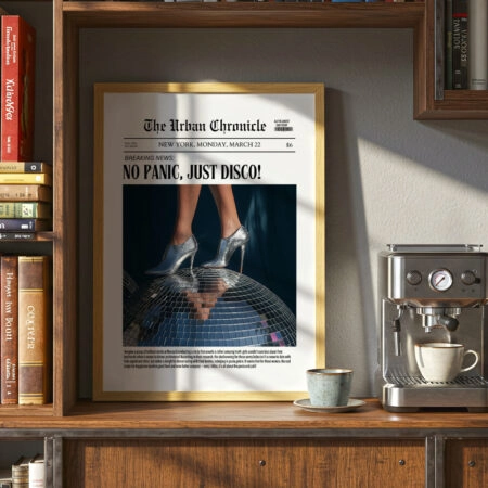 Πόστερ RETRO TRENDY NO PANIC JUST DISCO - Φρασεις - Κείμενο