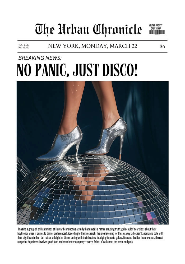 Πόστερ RETRO TRENDY NO PANIC JUST DISCO