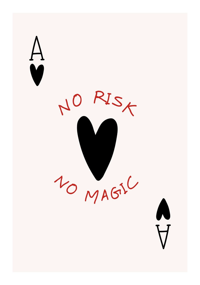 Πόστερ RETRO TRENDY NO RISK NO MAGIC