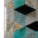 Αυτοκόλλητο ψυγείου TURQUOISE AND GREY GEOMETRIC