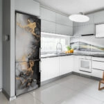 Αυτοκόλλητο ψυγείου WHITE BLACK GOLD MARBLE