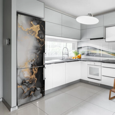 Αυτοκόλλητο ψυγείου WHITE BLACK GOLD MARBLE - Αλλα Sticky 1