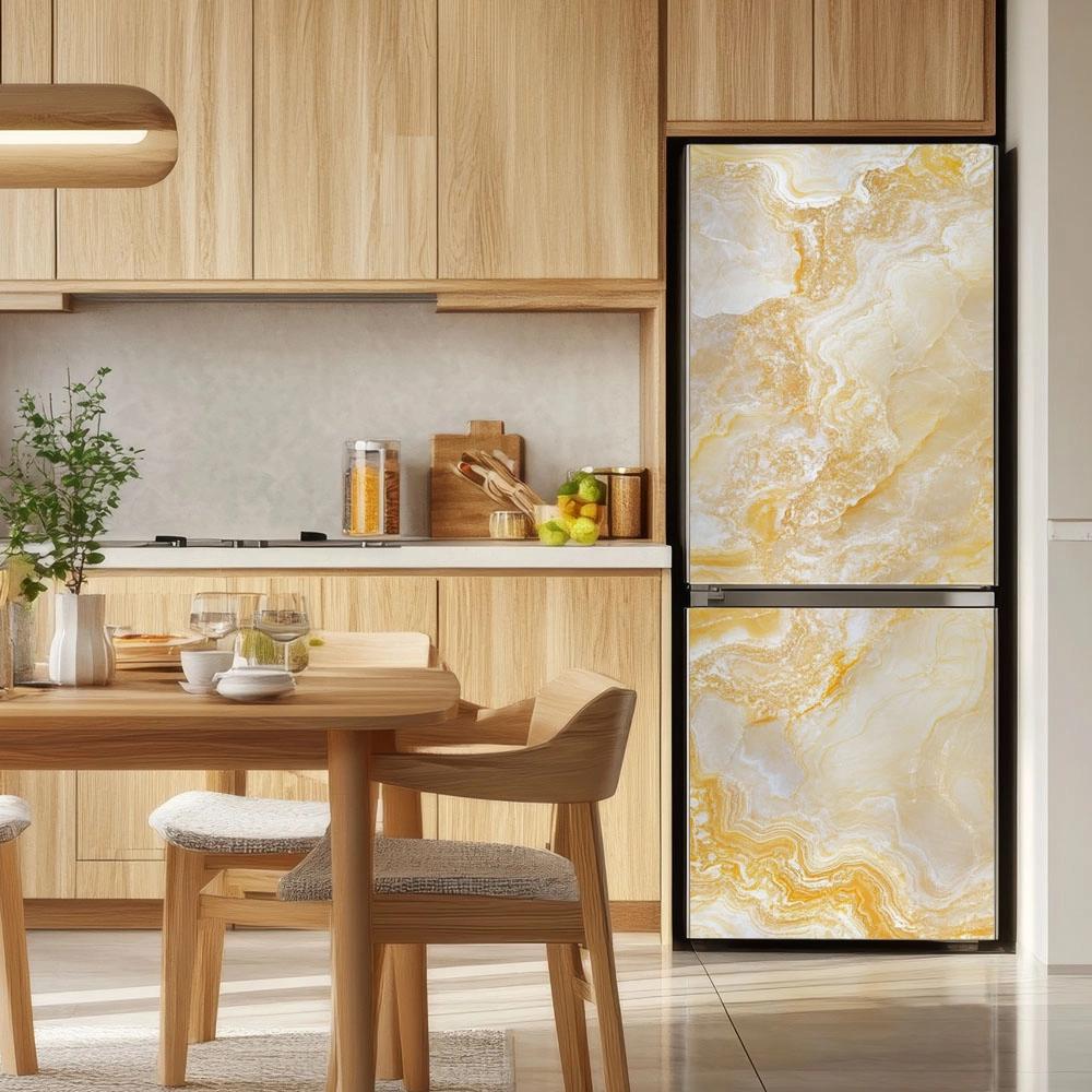 Αυτοκόλλητο ψυγείου YELLOW MARBLE