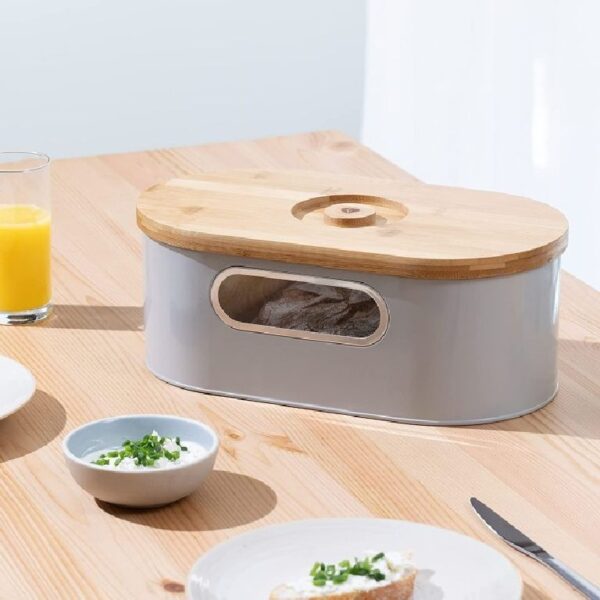 Ψωμιέρα Navaris Bread Bin with Bamboo Lid