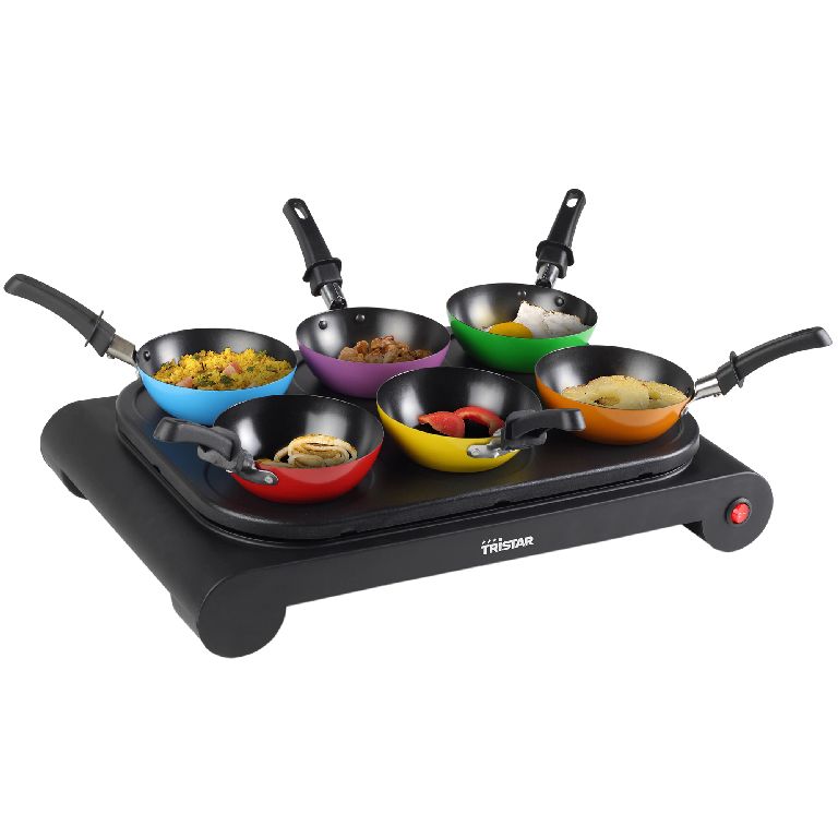 Σετ Ψηστιέρα και Γουόκ Tristar Party Wok Set 6 ατόμων 1000W